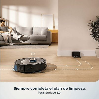 Robot friegasuelos - Cecotec Conga M100 Spin AI, Navegación inteligente IA, Programable, Negro